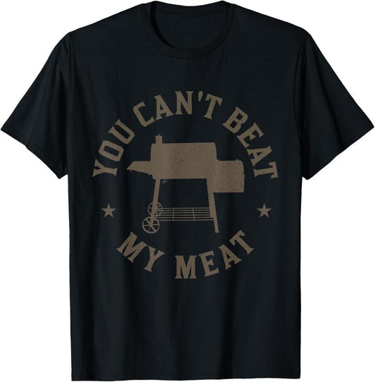 100% Cotton You Can't Beat My Meat BBQ Grilling Chef Funny Grill T-Shirtstyle{n002}2
