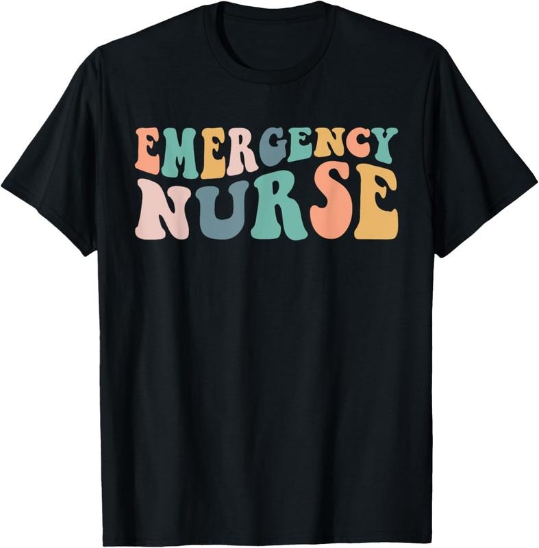 100% Cotton groovy ER Nurse Emergency Room Nurse School women nursing T-Shirt