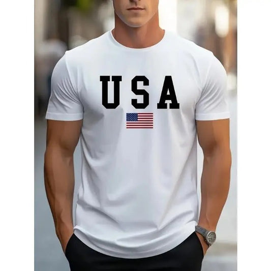 100% Pure Cotton Short Sleeved T-Shirt - Men's Fashionable Round Neck Half Sleeved Drop Shoulder Bottom Shirt for Summer Couples, Sports and Casual Fit, Trendy Clothes with Versatile Style for Men and Women  Made in USA