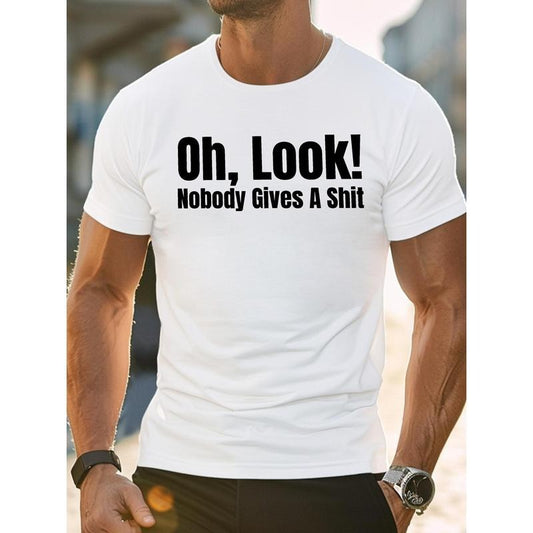 100% cotton T-shirt, 1 pc, 100% cotton T-shirt, sarcasm Expressing blunt indifference pure cotton men's T-shirt comfort fit Made in USA