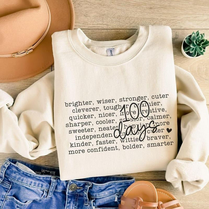 100 Days Of School Sweatshirt, One Hundredth Day Schooling Shirt, Back to School Shirt, Gift For Teacher 2YGKN