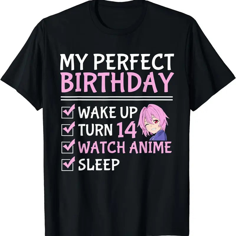 14Th Perfect Birthday Watch Anime 14 Years Old Anime Girls TShirt