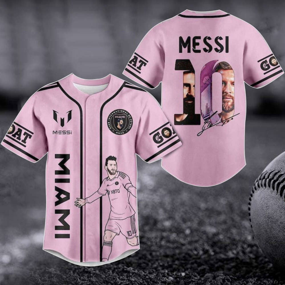Lionel Messi Signature Baseball Jersey - Miami Football Club 2023 Shirt: Perfect Gift for Fans - Aopprinter