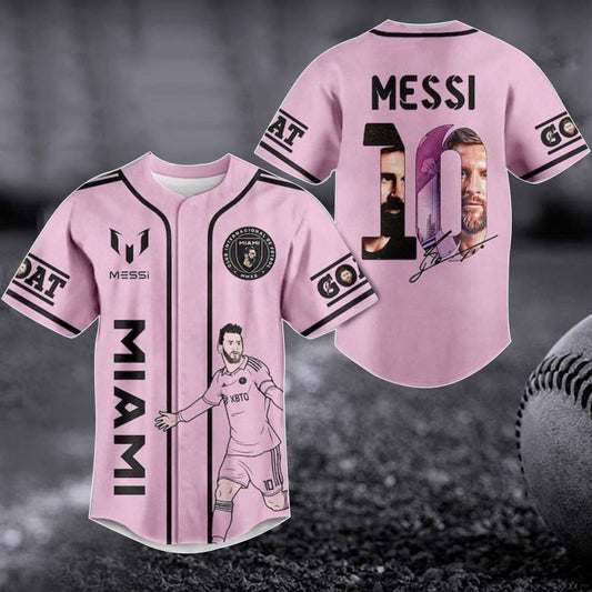 Lionel Messi Signature Baseball Jersey - Miami Football Club 2023 Shirt: Perfect Gift for Fans - Aopprinter
