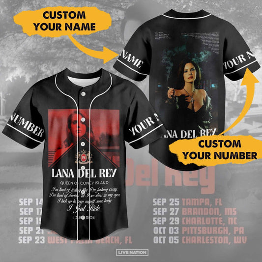 Customized Lana Del Rey Queen Of Coney Island Baseball Jersey - Happiness Is A Butterfly Shirt - Sade Singer Tee: Music Jersey & Gift For Fan - Aopprinter