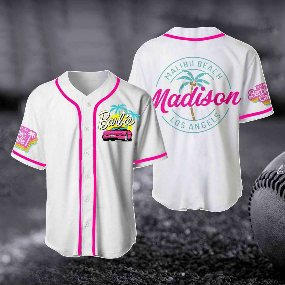 Mabilu Beach LA Baseball Jersey: Barbi Fan Gift Baby Doll Outfit Party Shirt - Aopprinter
