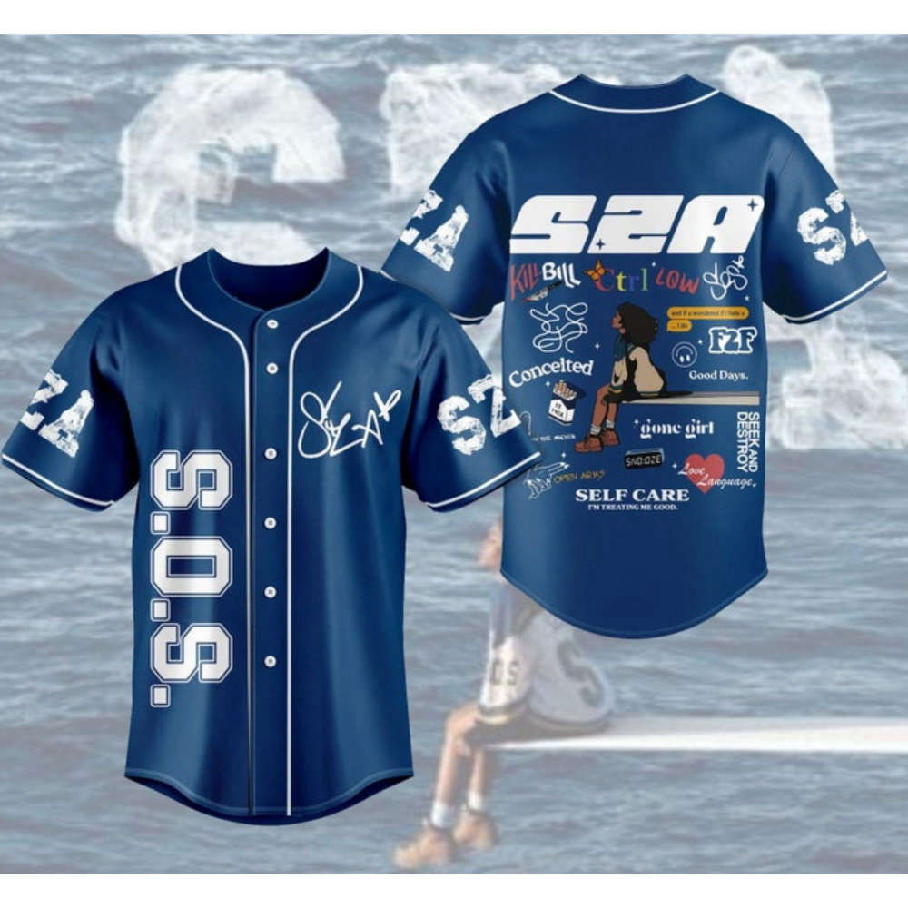 Sza SOS Album Baseball Jersey & North America Tour 2023 Shirt: Get Your Sza Singer Merch & Gift For Fan at Concert - Aopprinter