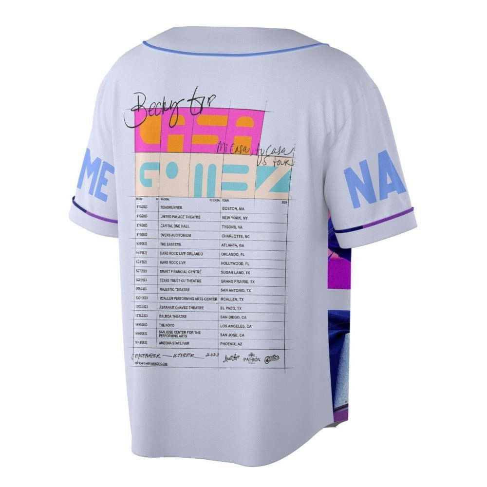 Becky G Baseball Jersey - Mi Casa Tu US Tour 2023 3D Shirt Official Merch for American Singer & Music Concerts - Aopprinter