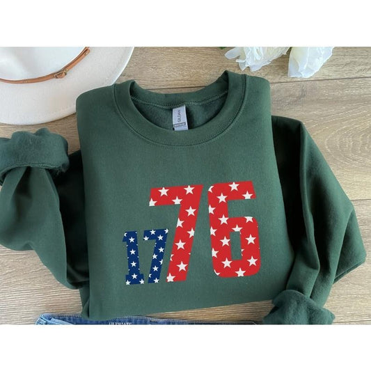 1776 America Independence Day tshirt, 4th of July Patriotic Printed Sweater, Comfy Color Unisex Retro Shirt, Special Gift from Daughter Hoodie, T-shirt and sweater