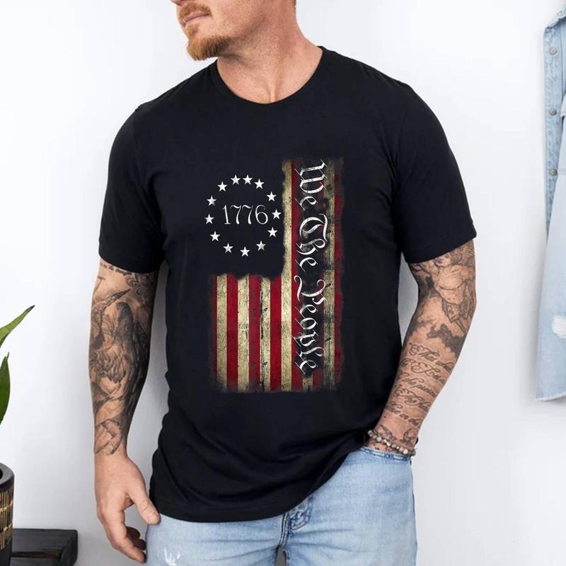 1776 We The People Patriotic American Constitution T-Shirt | Unisex Cotton Tee, Short Sleeve, Size S-3XL