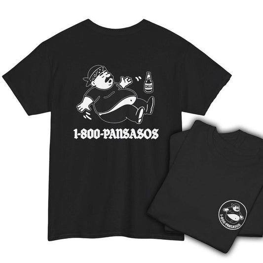 1800 Pansasos Funny Mexican Spanish Cholo Panza Double Sided Latino T-Shirt Menswear Soft
