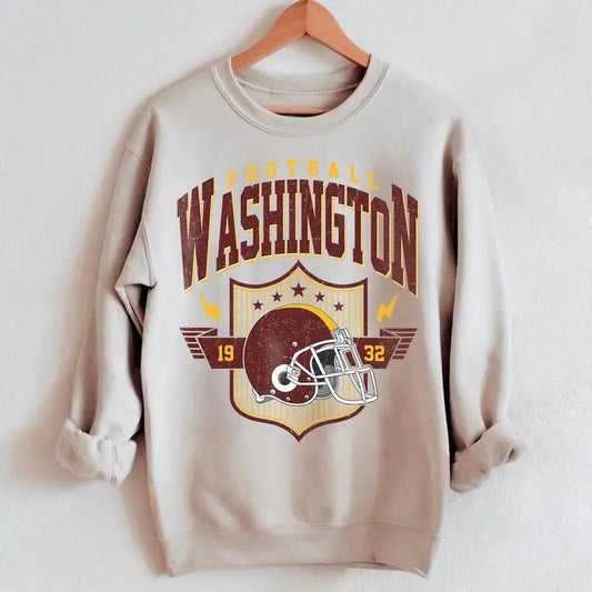 1932 Washington Football Vintage Sweatshirt - Retro Fan Gear for Game Day Cotton Menswear Sport