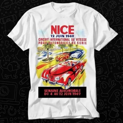 1949 Nice France Circuit Automobile Race T Shirt Best Seller Gift Unisex Top Adult Tee Music Movie Made in USA