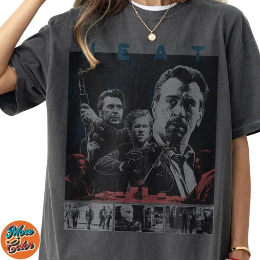 1995 Heat Movie Shirts, Cotton Unisex T-Shirt, Crew Neck, Size S- 3XL, Menswear Top, Womenswear Top Underwear Streetwear