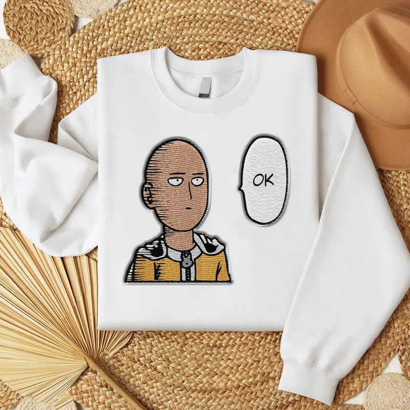 1PM OK Embroidered Sweatshirt, 1PM Main Character Shirt, Funny Meme Embroidered T-Shirt