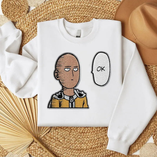 1PM OK Embroidered Sweatshirt, 1PM Main Character Shirt, Funny Meme Embroidered T-Shirt