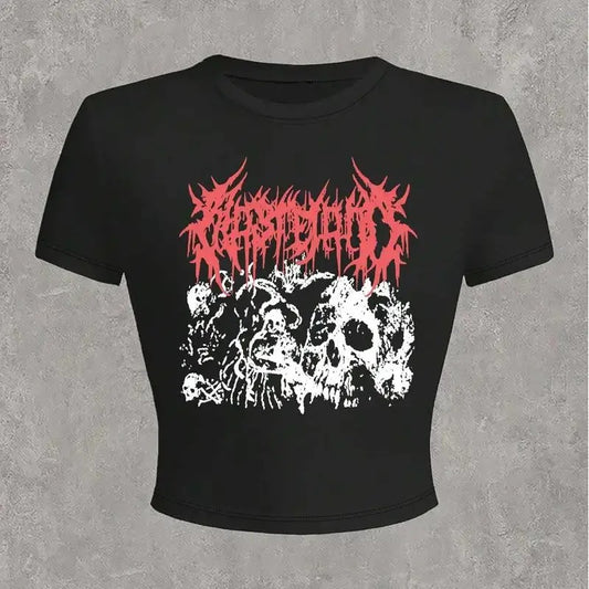 1pc Y2K Vintage Band Graphic Women'S T-Shirt - Casual Crew Neck, Short Sleeve, Polyester Knit Fabric, All-Season Breathable Tee