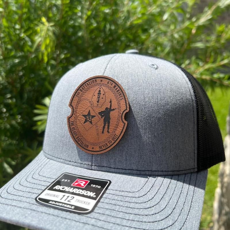 1st Battalion 6th MarinesLeather Hat Patch Richardson Hat Mesh Back Snap Back | Salty Vet |