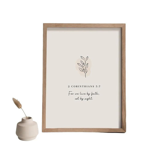 2 Corinthians 5:7 Bible Verse Wall Art, Minimalist Christian Decor, Christian Gift, Gifts For Women Her Bedroom Decor, Poster Prints No Frame, Wall Art Home Decor, Vintage Poster Art, Gifts For Birthday Landscape Photo