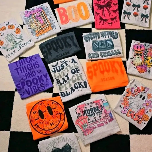 2 Graphic Tees Halloween Spooky Season Bundle