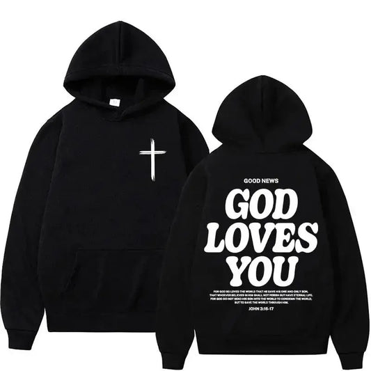 2 Side God loves you Hoodie, Christian Hoodie, Thanksgiving Hoodie, Jesu love you, Jesu shirt, Christmas shirt, Menswear Top, Womenswear Top Underwear Streetwear, Gift for Men, Gift for Women, Trendy shirt,