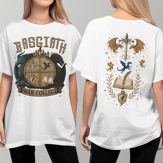 2 Side, Fourth Wing Basgiath War College Shirt Dragon Rider Fantasy Merch Violet Sorrengail Xaden Riorson Bookish Gift for