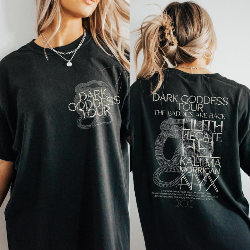 2 Sided, Dark Goddess Tour Shirt Briana Edit, Hel Lilith Hecate Morrigan Snake Shirt Dark Academia Mythology Witch Gift Pagan