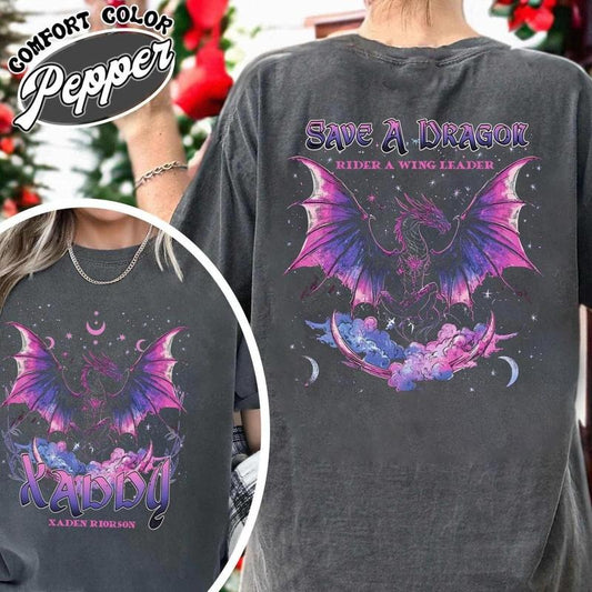 2 Sided, Xaden Riorson Booktok T-shirt, Trendy Xaddy Tee, Xaden Fourth Wing Fan, Onyx Storm Merch, Dragon Rider , Fantasy reader