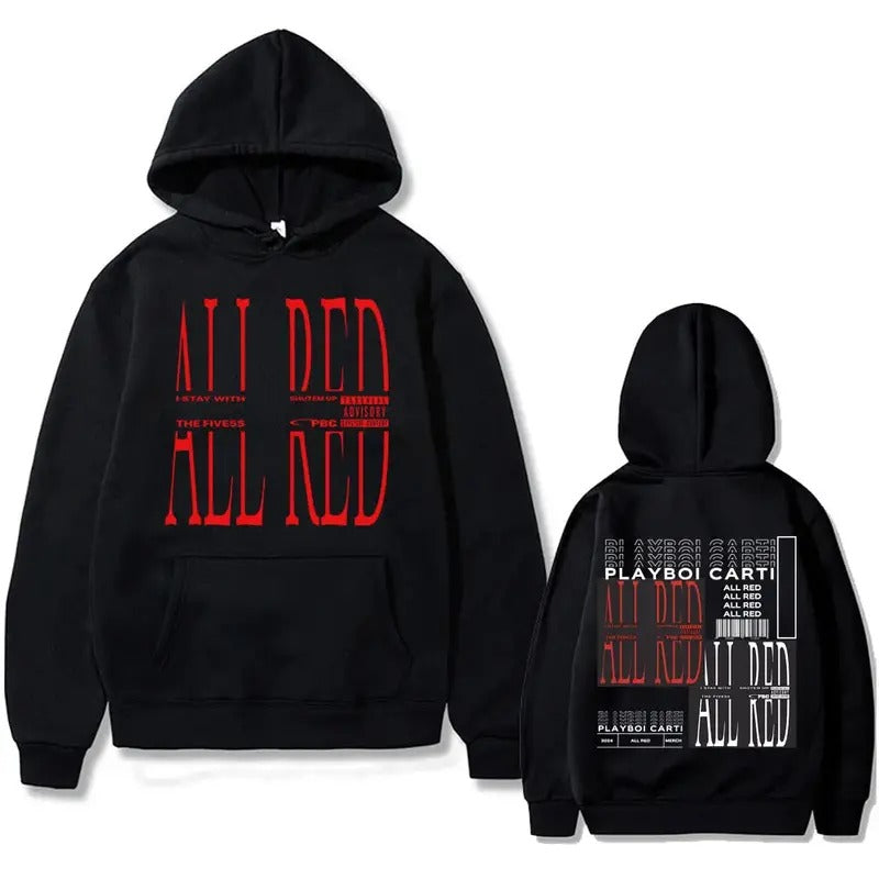 2 Sides Playboi Carti All Red Song Hoodie, Gift For Fan, Gift For Her, Gift For Him