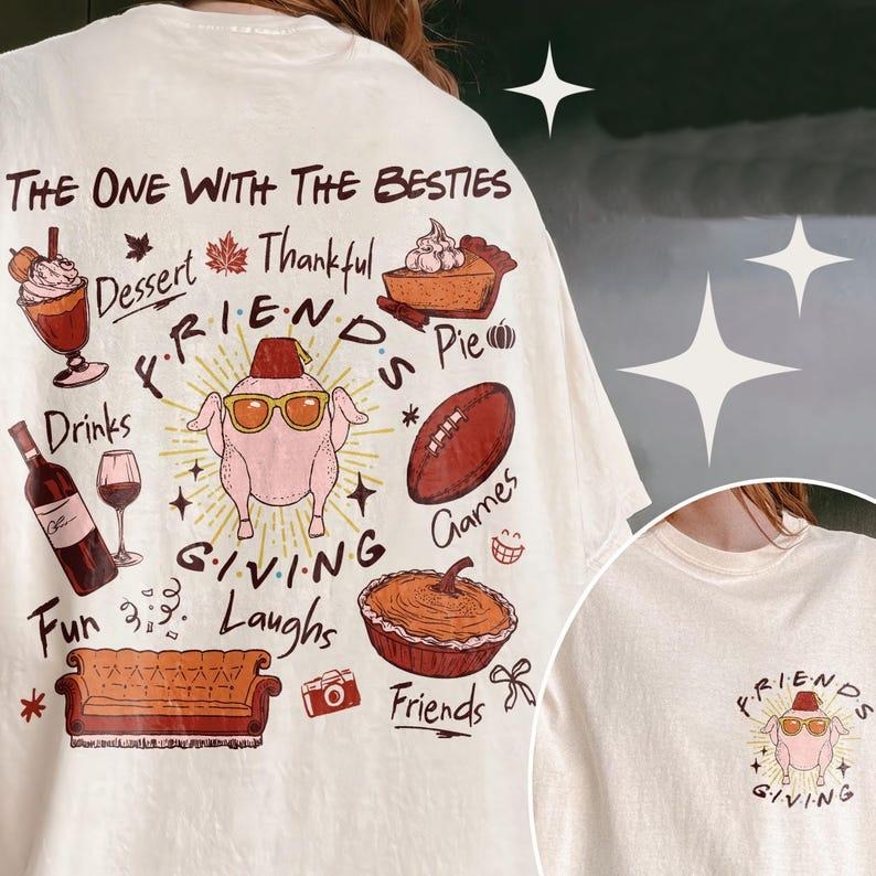 2 Slide Design, Friendsgiving Group Shirt, Friendsgiving Shirts,Friendsgiving Tee,Friends Themed Friendsgiving,Friendsgiving Gift,Friends Shirt