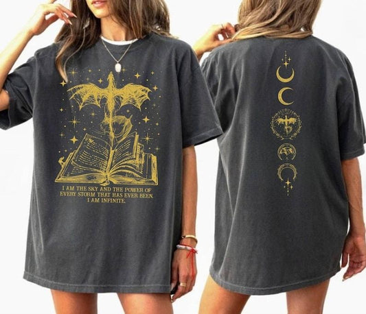 2 Slide Design, I Am The Sky Shirt, Vintage Basgiath War College, Fourth Wing Shirt, Dragon Rider Violet Sorrengail, Basgiath Bookish, I Am Infinite