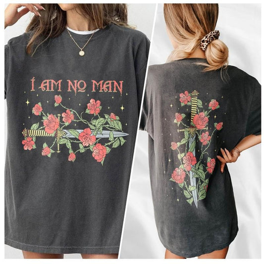 2 Slide Design, I am no man T-shirt, Fantasy Reader shirt, Book gift for her, Bookish gift, Bookish gift for her, Epic fantasy book, I am no man
