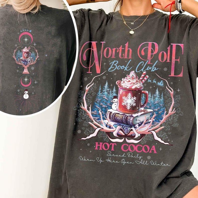 2 Slide Design, North Pole Book Club Shirt,North Pole Book Club, Christmas Bookis Shirt, Gift for Librarian, Bookworm Christmas, Book Lovers