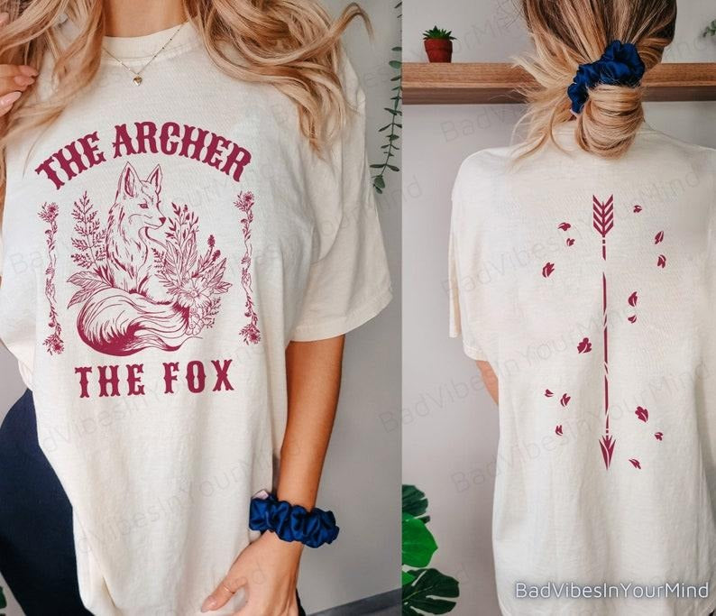 2 Slide Design, The Archer And The Fox Shirt. Ballad Of The Archer And The Fox Shirt. Bookish Shirt. Fantasy Reader Shirt. Once Upon A Broken Hear