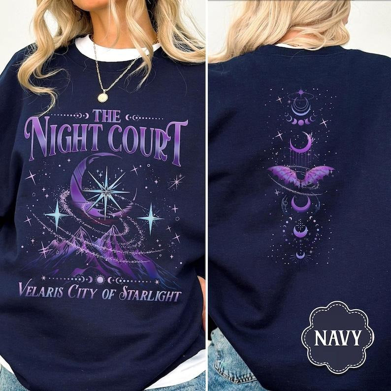 2 Slide Design, Velaris City of Starlight Sweatshirt, The Night Court Shirt, Bookish Gift, Court Of Dreams, City Of Starlight Acotar Merch