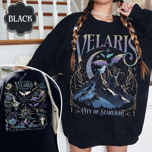 2 Slide Design, Velaris City of Starlight Sweatshirt, The Night Court Shirt, Bookish Gift, Court Of Dreams, City Of Starlight Acotar Merch1