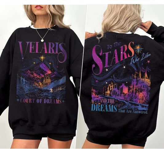 2 Slide Design, Velaris City of Starlight s Shirt, The Night Court Shirt, Bookish Gift, Court Of Dreams, City Of Starlight Acotar Merch