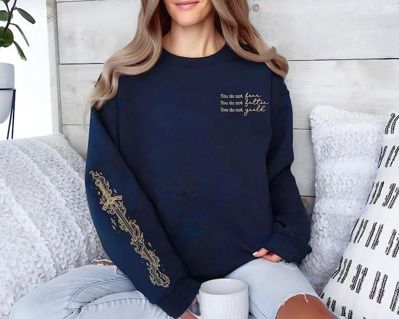 2 Slide, ACOTAR Velaris Sweatshirt, You do not yield Sweatshirt, SJM quotes Sweater, Sleeve Print Sweatshirt, A Court of Thorns and Roses Sweatshirt
