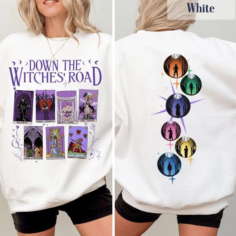 2 Slide, Down The Witches Road Sweatshirt,Wicca Green Witch Shirt,Down The Witches Road Tarot Cards Shirt,Witch Coven,All Along Shirt,Witches Shirt
