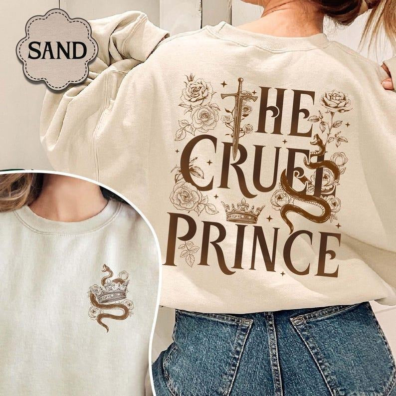 2 Slide, The Cruel Prince Sweatshirt, the Folk of the Air Shirt, Cardan Greenbriar Shirt, Jude and Cardan Shirt, Bookish Gift, Cruel Prince