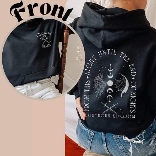 2 Slide, The Serpent and The Wings of Night Hoodie, Crowns of Nyaxia sweatshirt Carissa Broadbent Officially Licensed merch bookish sweater romantasy