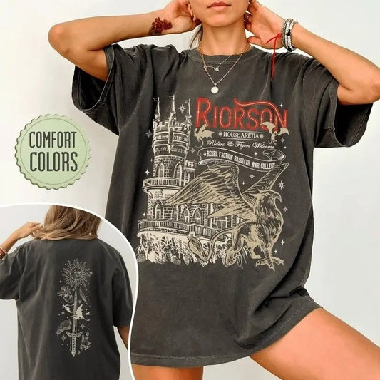 2 Slides, Xaden Riorson T-Shirt, Iron Flame Fan Shirt, Fourth Wing Inspired, Dragon Rider Bookish, Basgiath War College, Bookish Gift - Book Lover, Womenswear Shortsleeve Crewneck Cotton Casual Top Fit