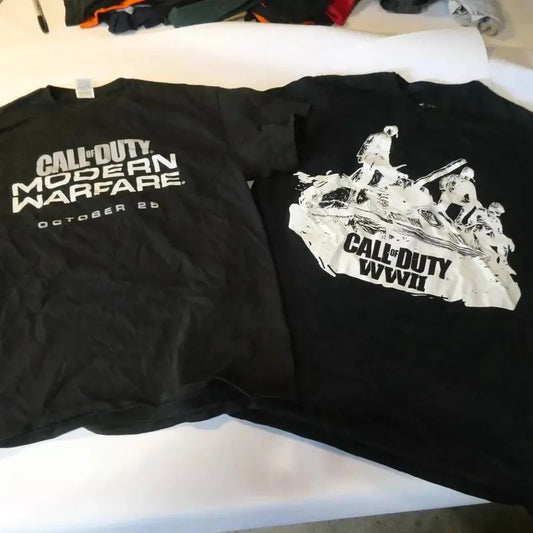 2 sides Call of Duty Modern Warefare adn WWII T-shirt,  Made Using 100% Us Cotton, Design & Printed In The USA Menswear T-Shirt