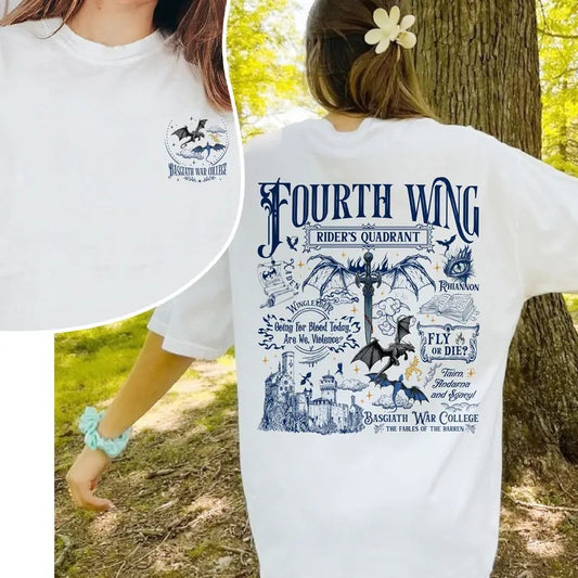 2 slides, Basgiath War College T-Shirt, Fourth Wing Shirt, Riders Quadrant Shirt, Dragon Rider Shirt, Violent Little Thing T-Shirt