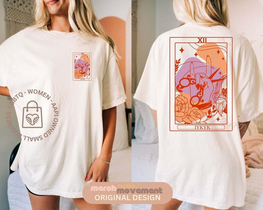 2 slides, IYKYK Lesbian Sapphic Tarot Card  Tshirt, Vintage Lesbian Tshirt, Cool Queer Shirt, March for the Movement