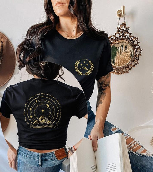 2 slides, SJM, To the stars who listen and the dreams that are answer, City of Starlight, two side Velaris t-shirt, A court of thorns and roses, Feyrestyle{n002}2