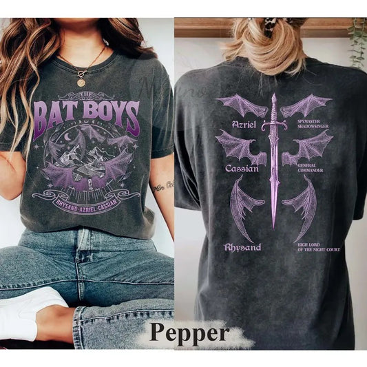 2 slides, The Bat Boys T-Shirt, ACOTAR Merch, Night Court Illyrians Tee, A Court of Thorns and Roses, Rhysand Cassian Azriel Apparel