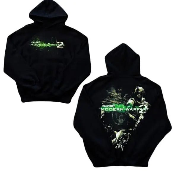 2009 Call of Duty Modern Warfare 2 IW Promo Vintage Y2K Hoodie Made Using 100% Us Cotton, Design & Printed In The USA Classic Fabric