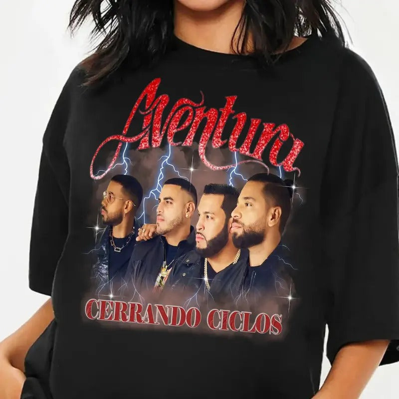 2024 Aventura Tour Concert, Bachata, Cerrando Ciclos, Graphic T-Shirt Merch Unisex Garment-Dyed T-shirt Menswear Top Underwear Tshirt