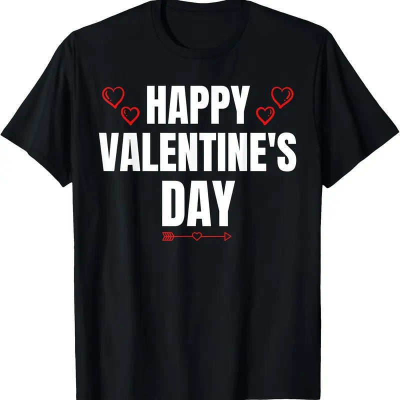 220g Cotton Printed Short-sleeved T-Shirt Funny Happy Valentines Day Heart Love Valentine Men Women T-Shirtmade in usa